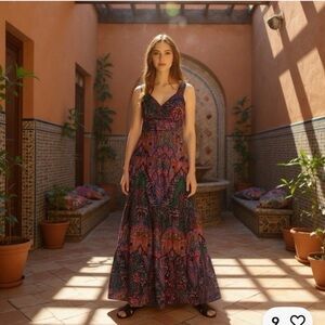 J. Crew Tiered Ratti Scarf Maxi Dress - Size 0